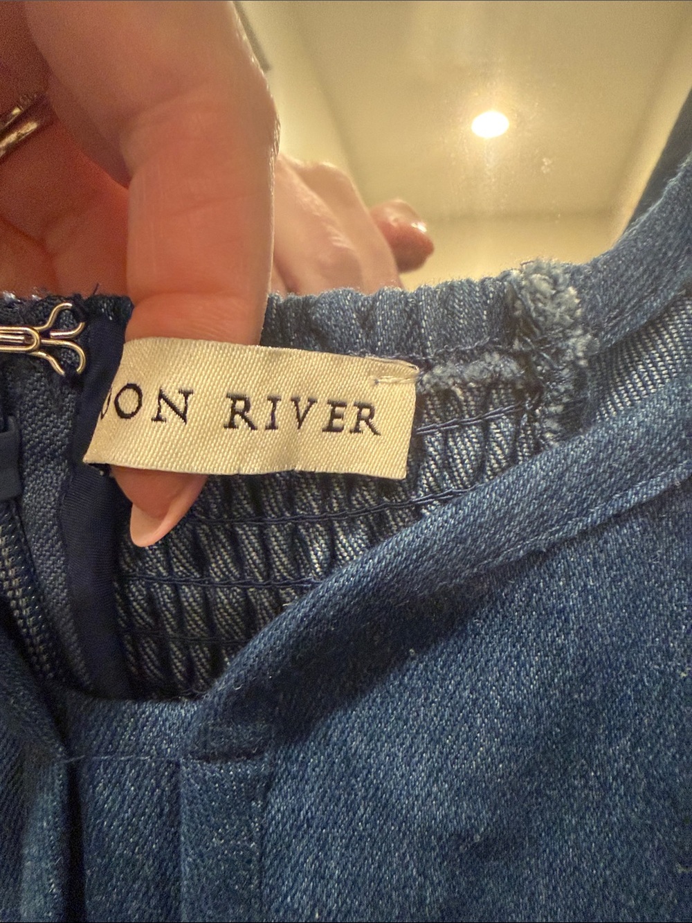 Moon River Denim Blue Maxi Dress - Picture 3 of 9